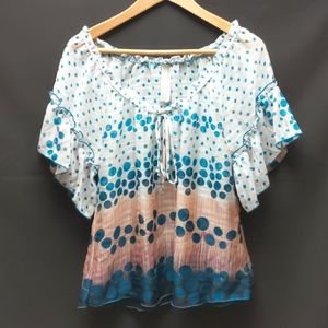 💥 SALE Sheer short sleeve polka dot top